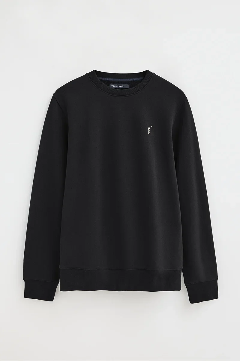 Sudadera negra de corte relajado con bordado Rigby Go - Image 9