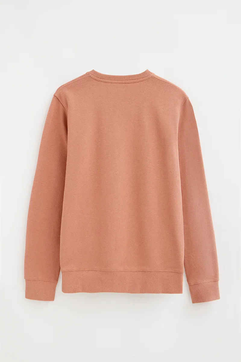 Sudadera color salmon de corte relajado con bordado Rigby Go - Image 8