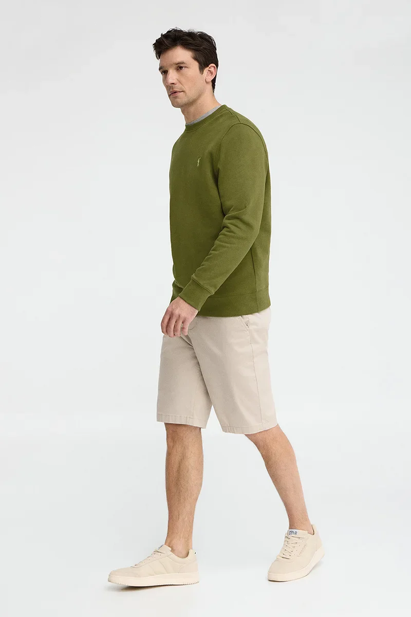 Sudadera verde musgo de corte relajado con bordado Rigby Go - Image 4
