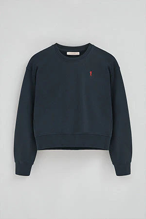 Sudadera azul marino de corte boxy con logo Rigby Go - Image 8