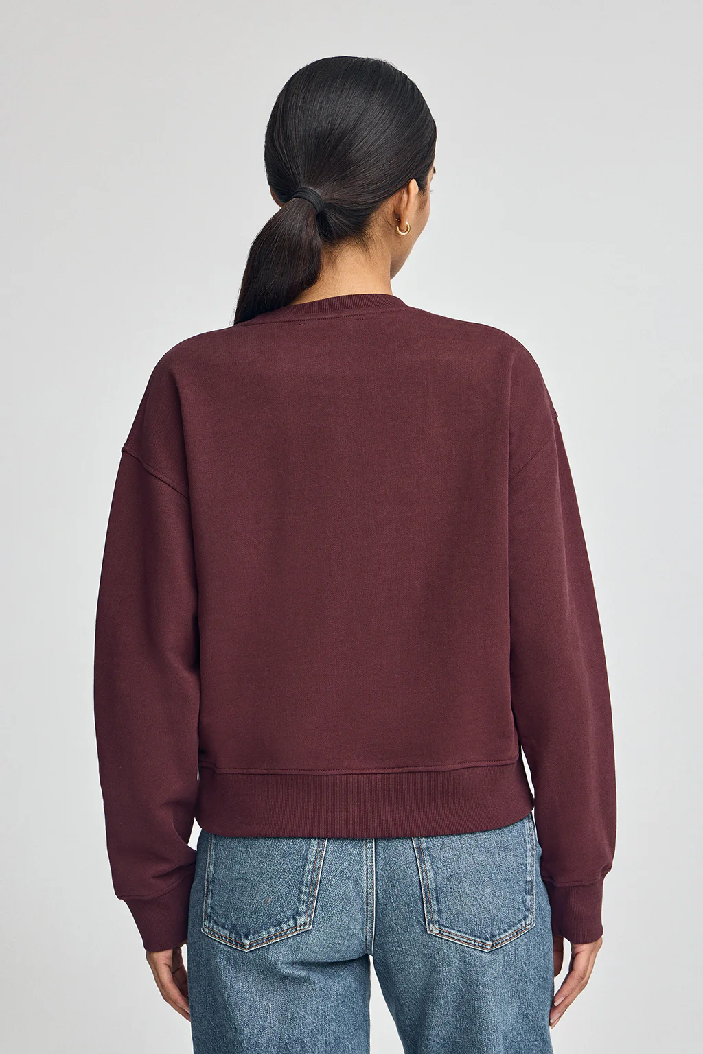 Sudadera color borgoña de corte boxy con logo Rigby Go - Image 4