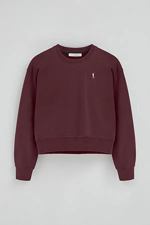 Sudadera color borgoña de corte boxy con logo Rigby Go - Image 8