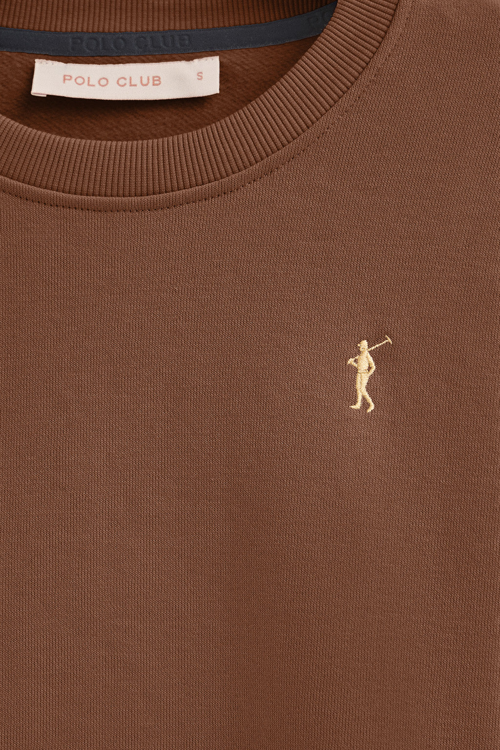 Sudadera color moca de corte boxy con logo Rigby Go - Image 6