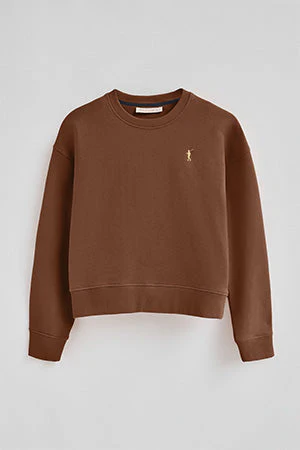 Sudadera color moca de corte boxy con logo Rigby Go - Image 8