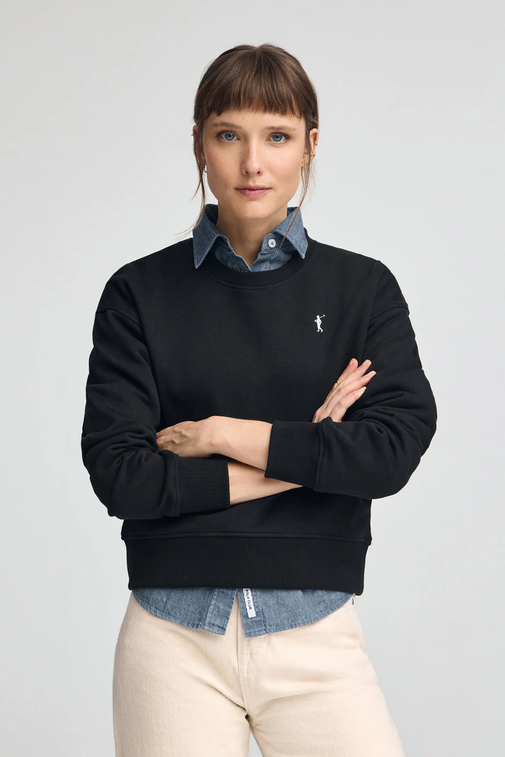 Sudadera negra de corte boxy con logo Rigby Go