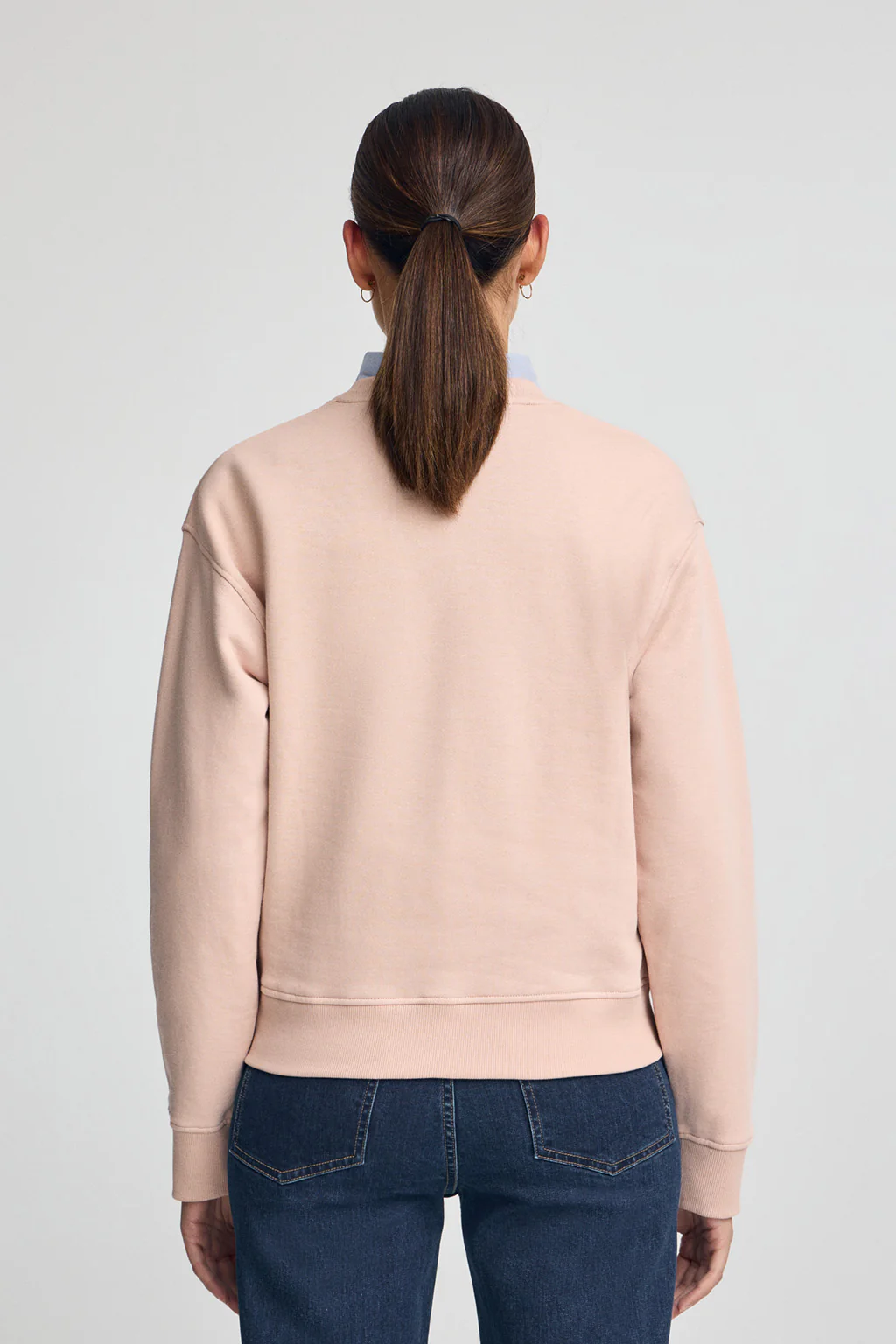 Sudadera rosa palo de corte boxy con logo Rigby Go - Image 4