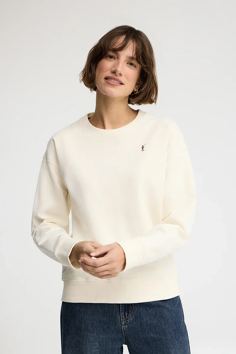 Sudadera color crudo de corte regular con bordado Rigby Go