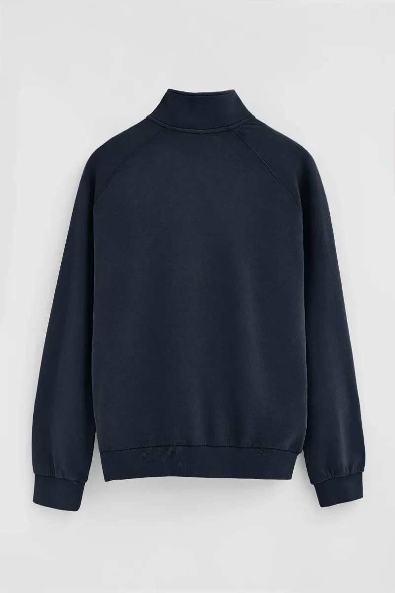 Sudadera azul marino con cuello cremallera y bordado Rigby Go - Image 8
