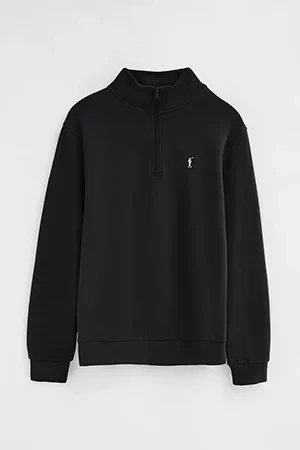 Sudadera negra de cuello alto con cremallera y bordado Rigby Go - Image 10