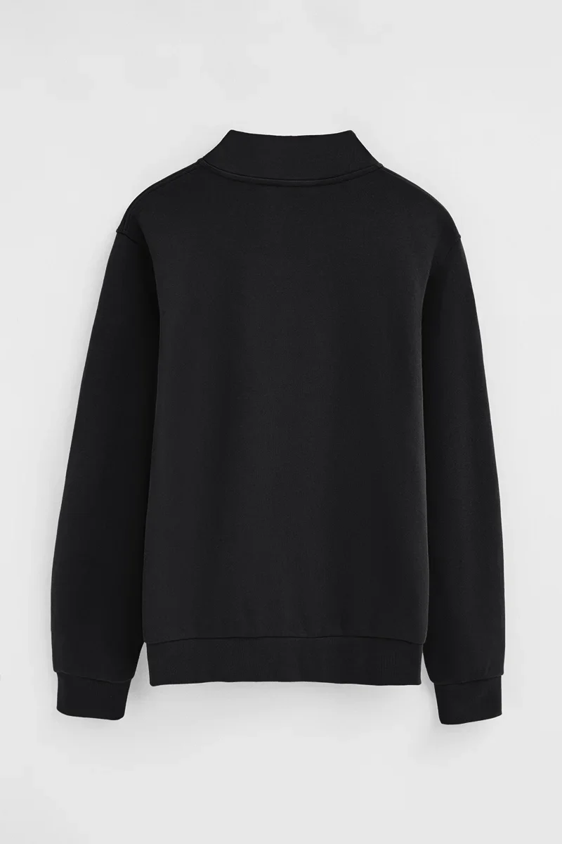 Sudadera negra de cuello alto con cremallera y bordado Rigby Go - Image 8
