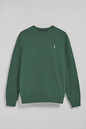 Sudadera de cuello redondo color verde lodo con logo bordado Rigby Go - Image 8