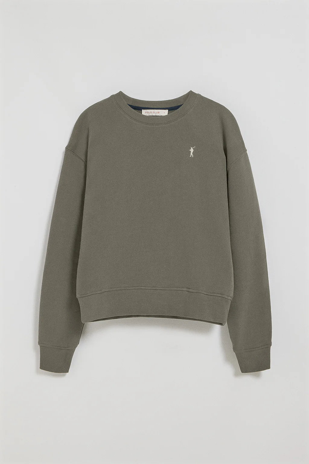 Sudadera de cuello redondo verde con logo bordado Rigby Go - Image 5