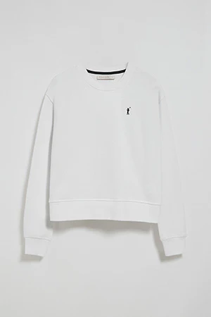 Sudadera blanca de cuello redondo y bordado Rigby Go - Image 9