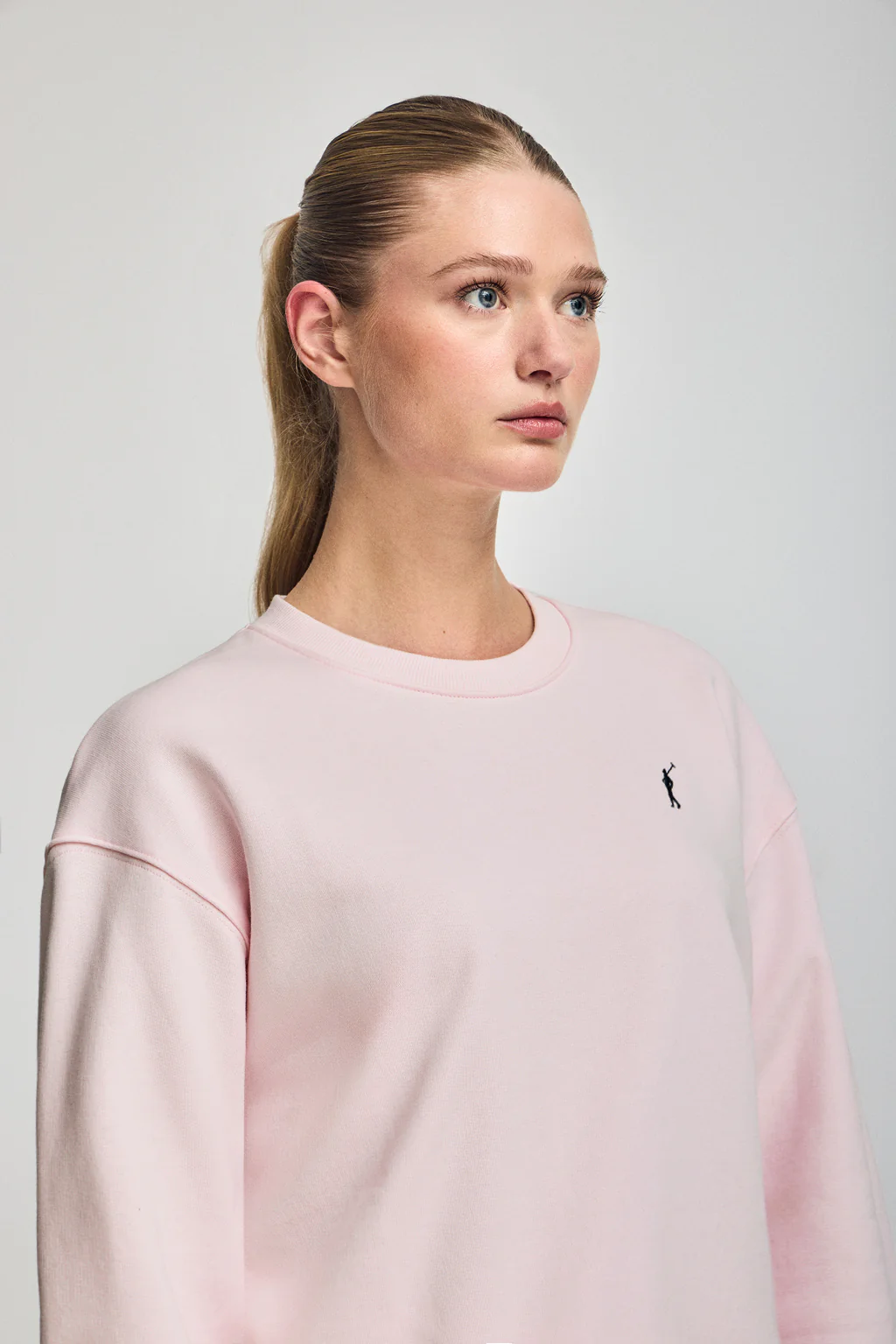 Sudadera rosa de cuello redondo y bordado Rigby Go - Image 2