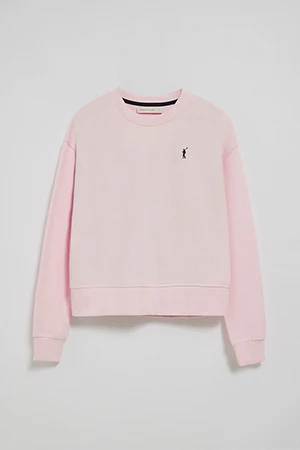 Sudadera rosa de cuello redondo y bordado Rigby Go - Image 8
