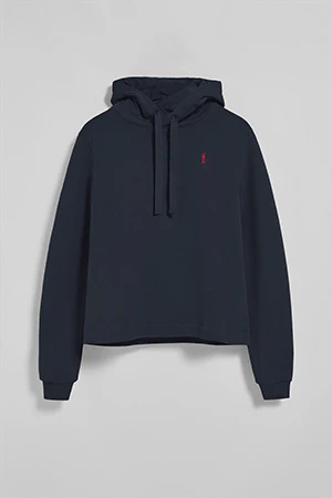 Sudadera con capucha azul marino con logo bordado Rigby Go - Image 9