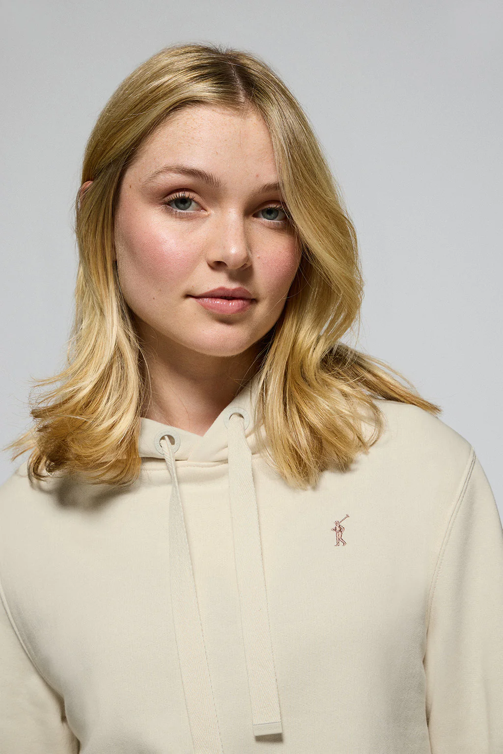 Sudadera con capucha color crudo con logo bordado Rigby Go - Image 2