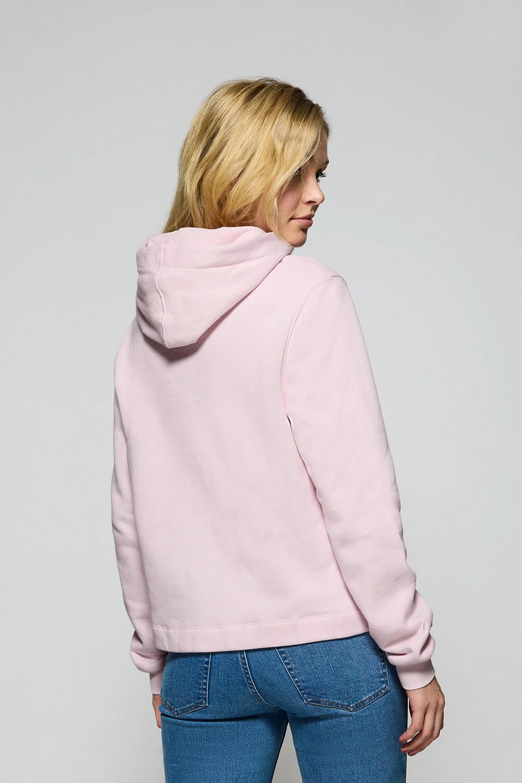 Sudadera con capucha rosa claro con logo bordado Rigby Go - Image 2