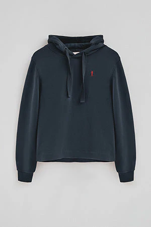 Sudadera azul marino con capucha y logo Rigby Go - Image 8