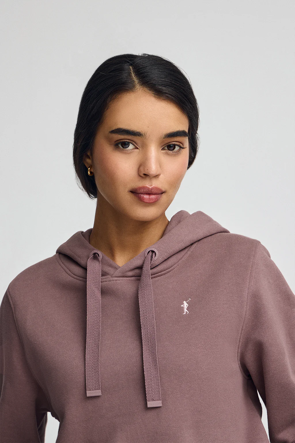 Sudadera rosa taupe con capucha y logo Rigby Go