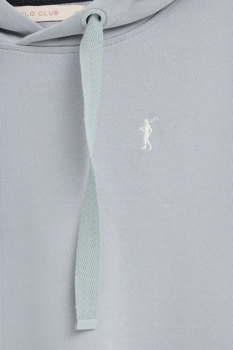 Sudadera azul claro con capucha, de corte recto y bordado Rigby Go - Image 7
