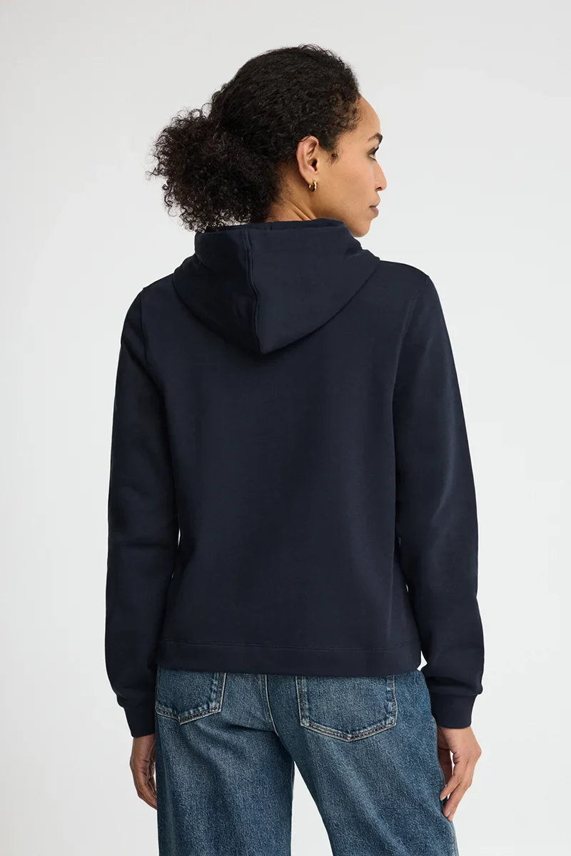 Sudadera azul marino con capucha, de corte recto y bordado Rigby Go - Image 5