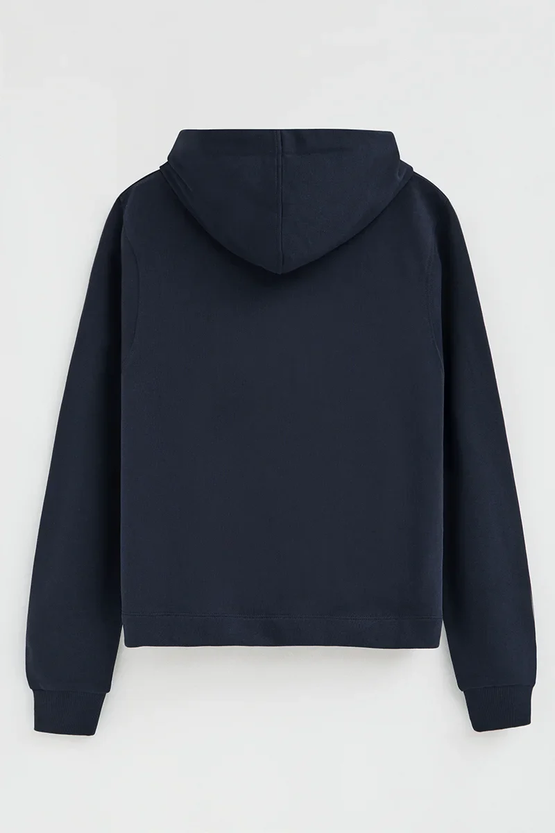 Sudadera azul marino con capucha, de corte recto y bordado Rigby Go - Image 8