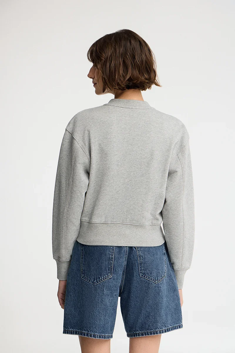 Cárdigan gris vigoré de tejido sudadera con bordado Rigby Go - Image 5