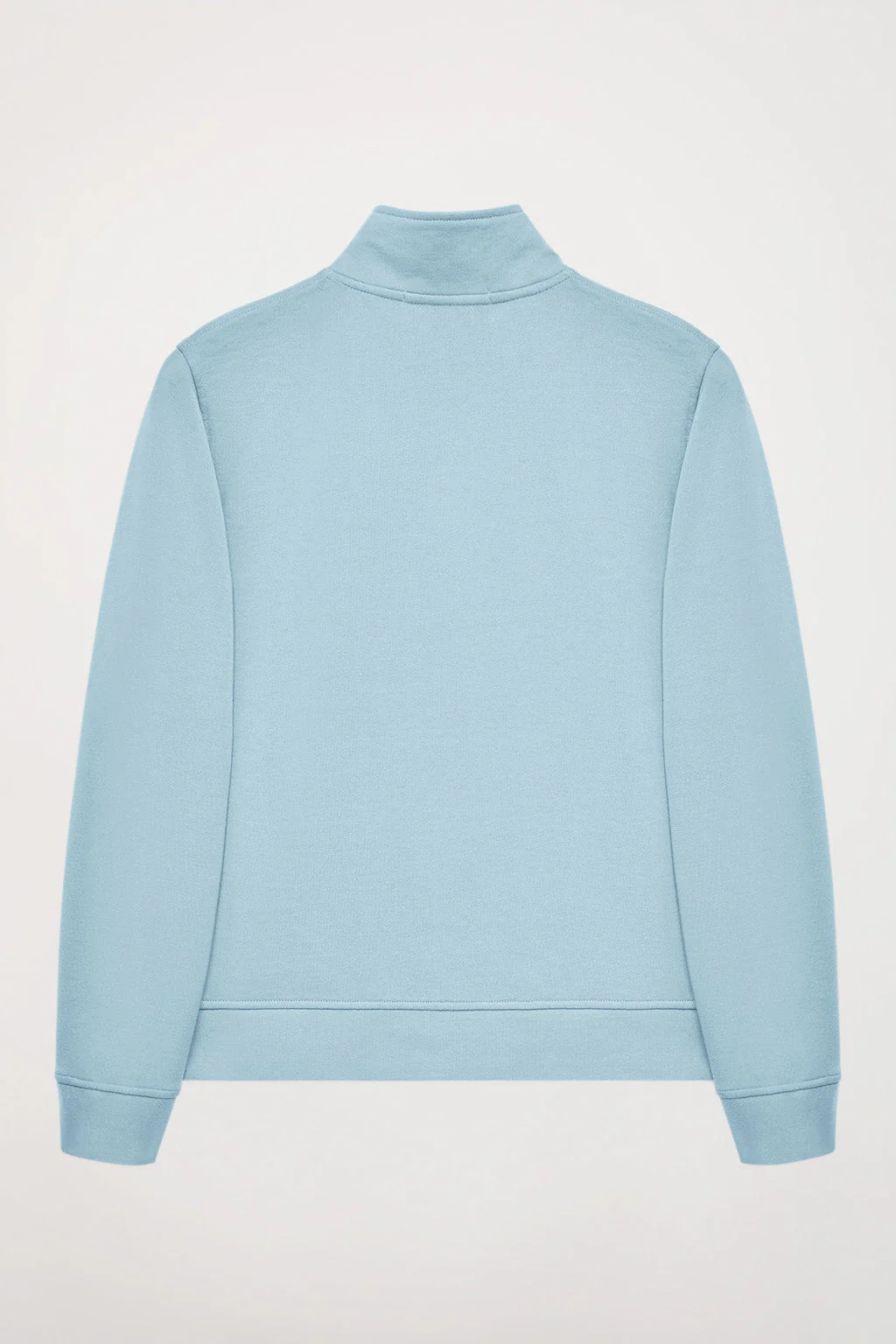 Sudadera abierta azul celeste de cuello elevado con logo Rigby Go - Image 9