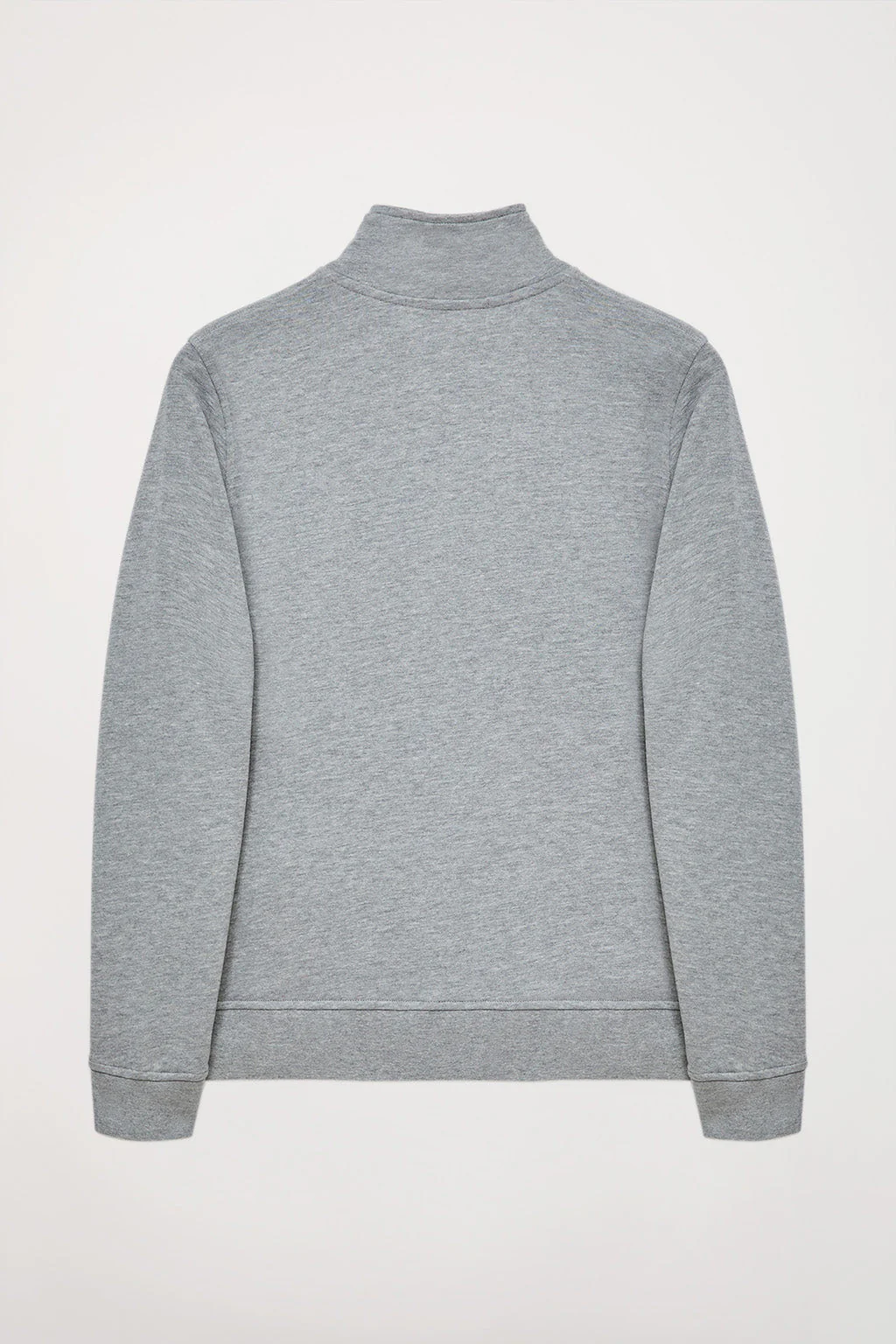 Sudadera abierta gris vigoré de cuello elevado con logo Rigby Go - Image 10
