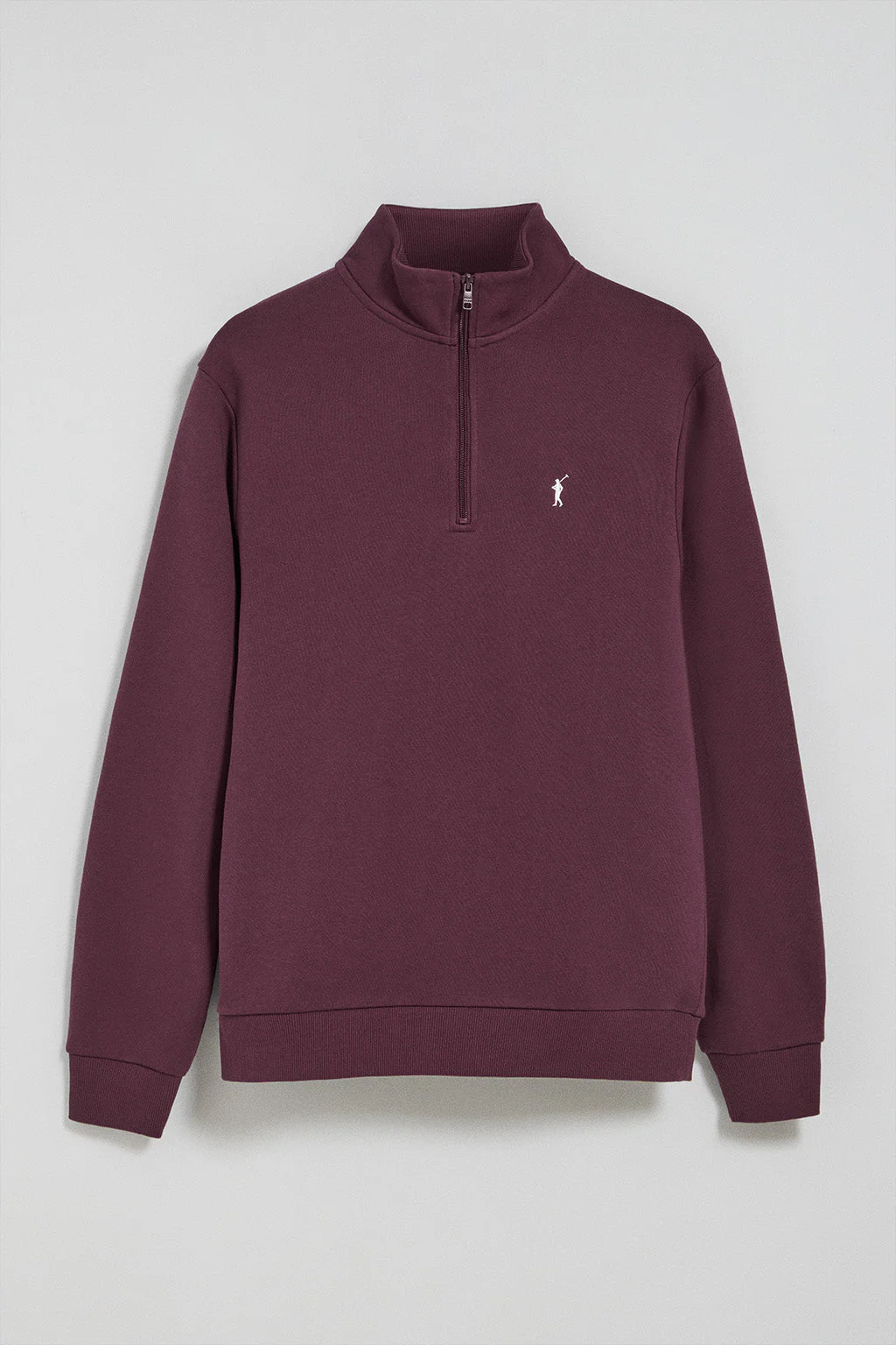 Sudadera de media cremallera color ciruela con logo bordado Rigby Go - Image 8