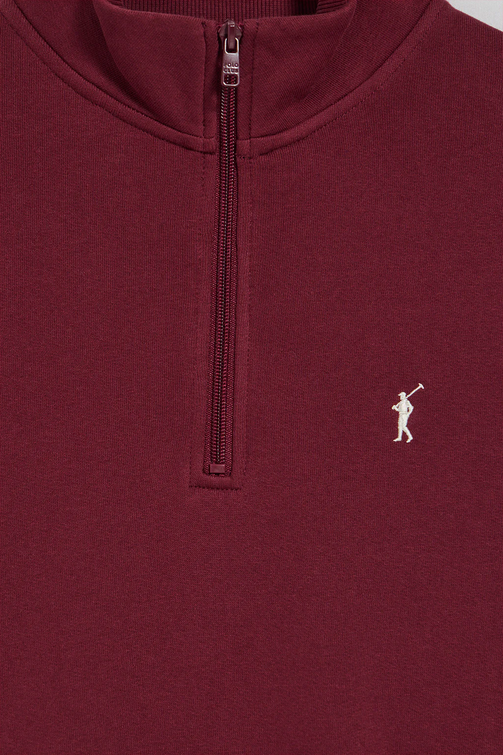 Sudadera de media cremallera granate con logo bordado Rigby Go - Image 10