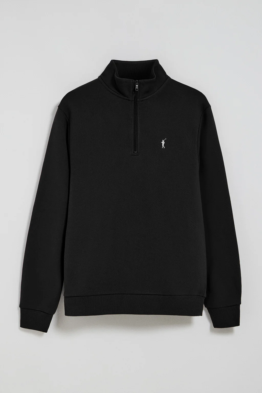 Sudadera de media cremallera negra con logo bordado Rigby Go - Image 5