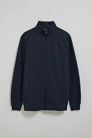 Sudadera con cremallera de cuello elevado azul marino con logo Rigby Go - Image 2