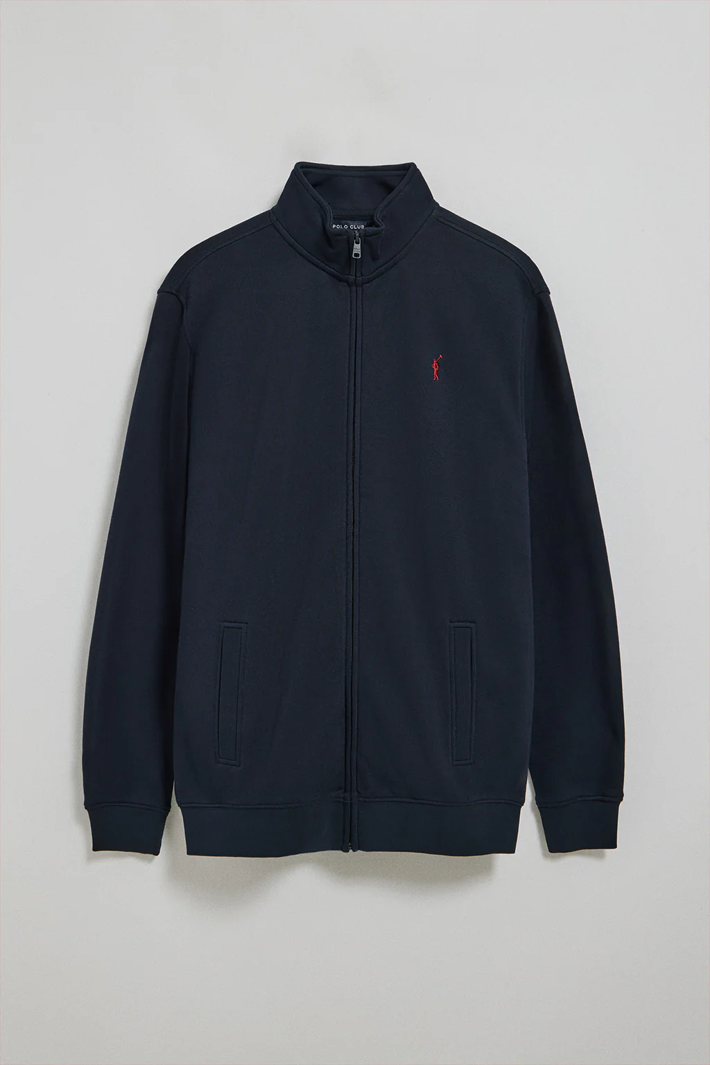 Sudadera con cremallera de cuello elevado azul marino con logo Rigby Go - Image 4