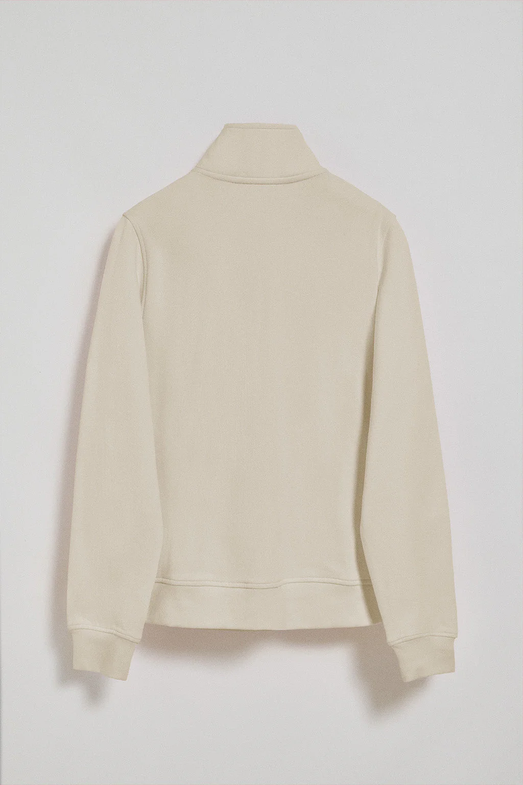 Sudadera de cremallera beige de cuello elevado con logo Rigby Go - Image 7