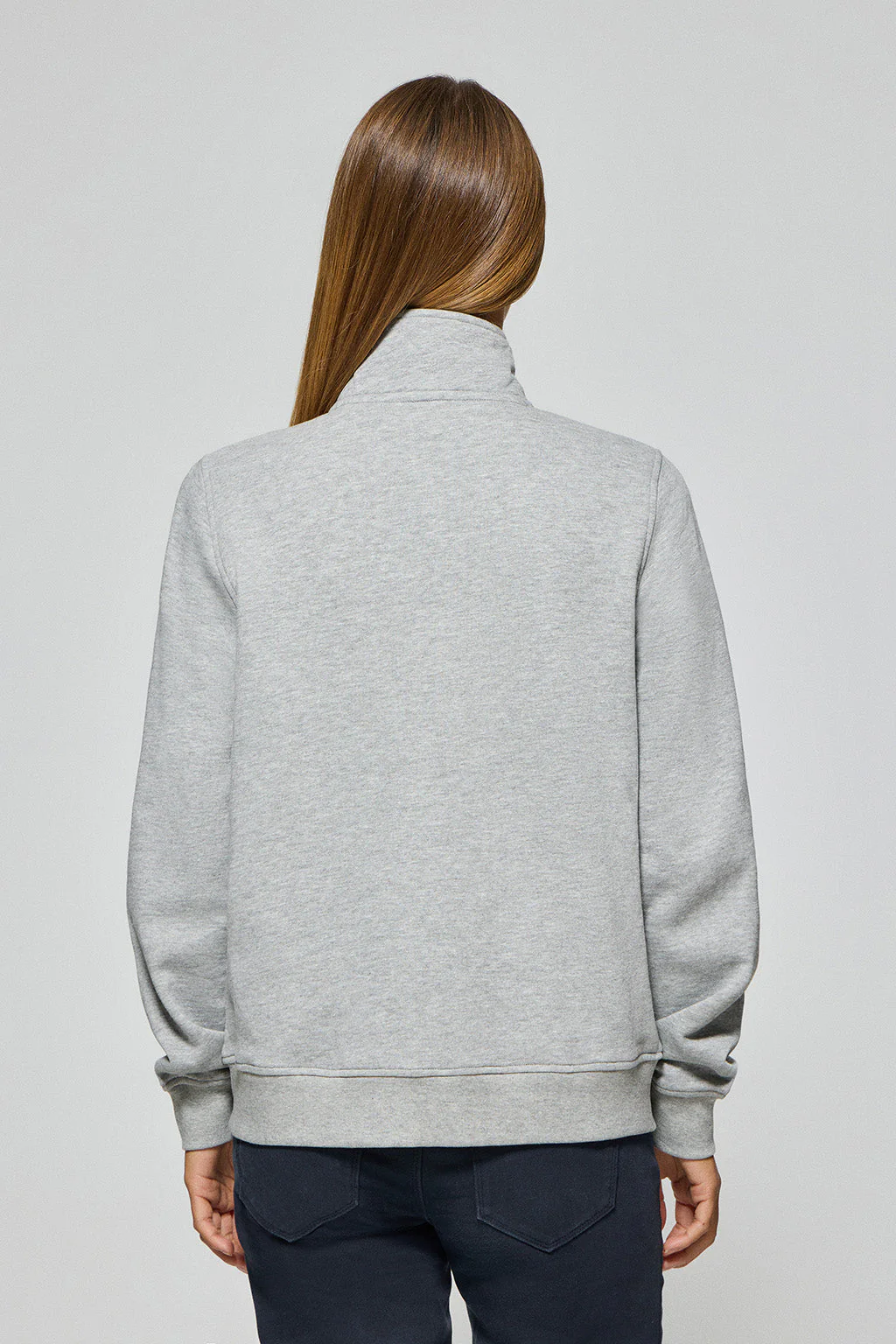 Sudadera de cremallera gris vigoré de cuello elevado con logo Rigby Go - Image 5