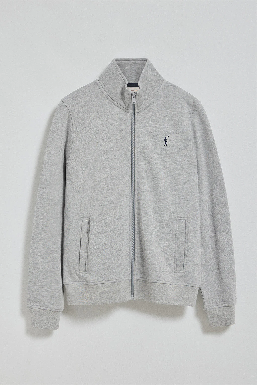 Sudadera de cremallera gris vigoré de cuello elevado con logo Rigby Go - Image 6