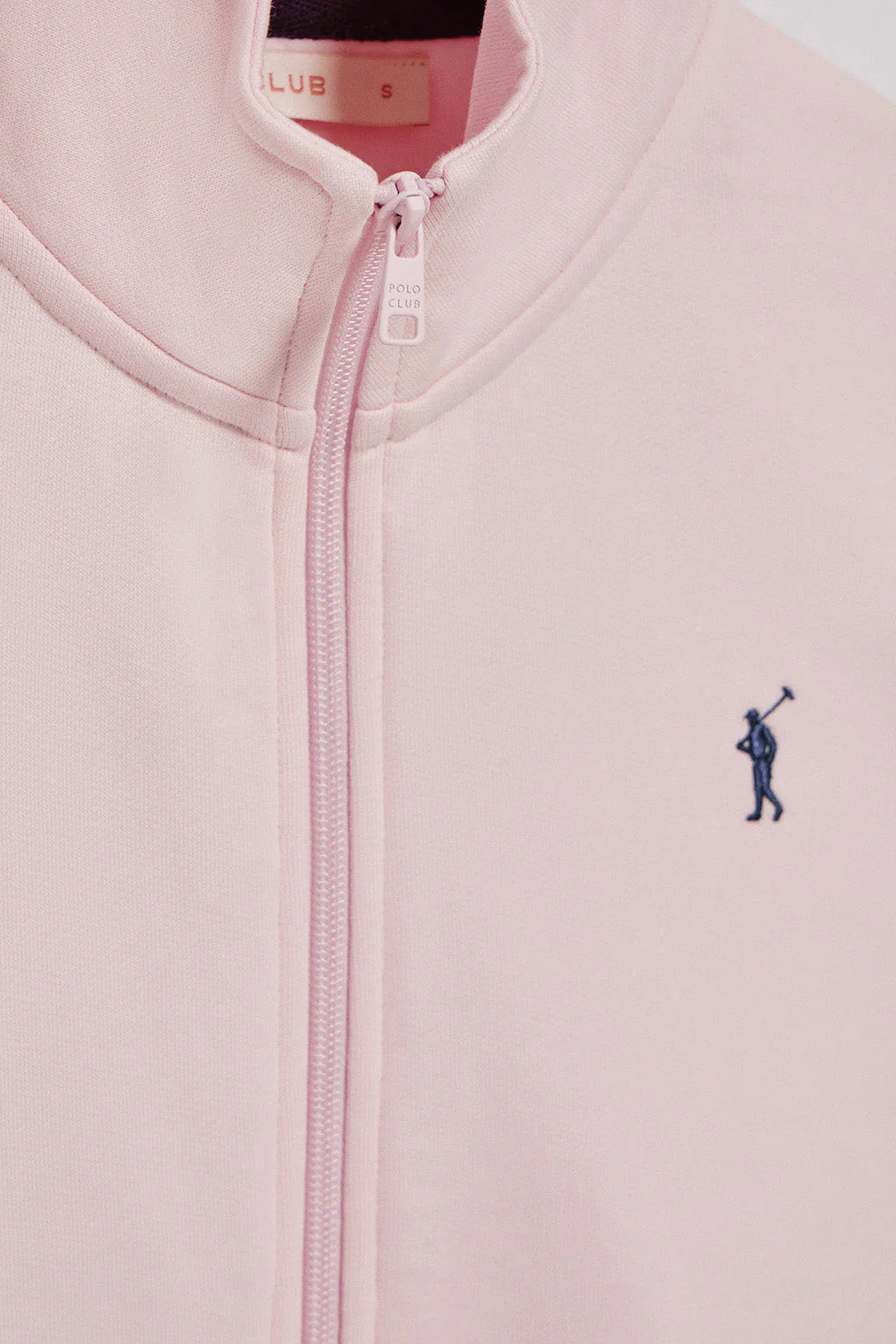 Sudadera de cremallera rosa de cuello elevado con logo Rigby Go - Image 6