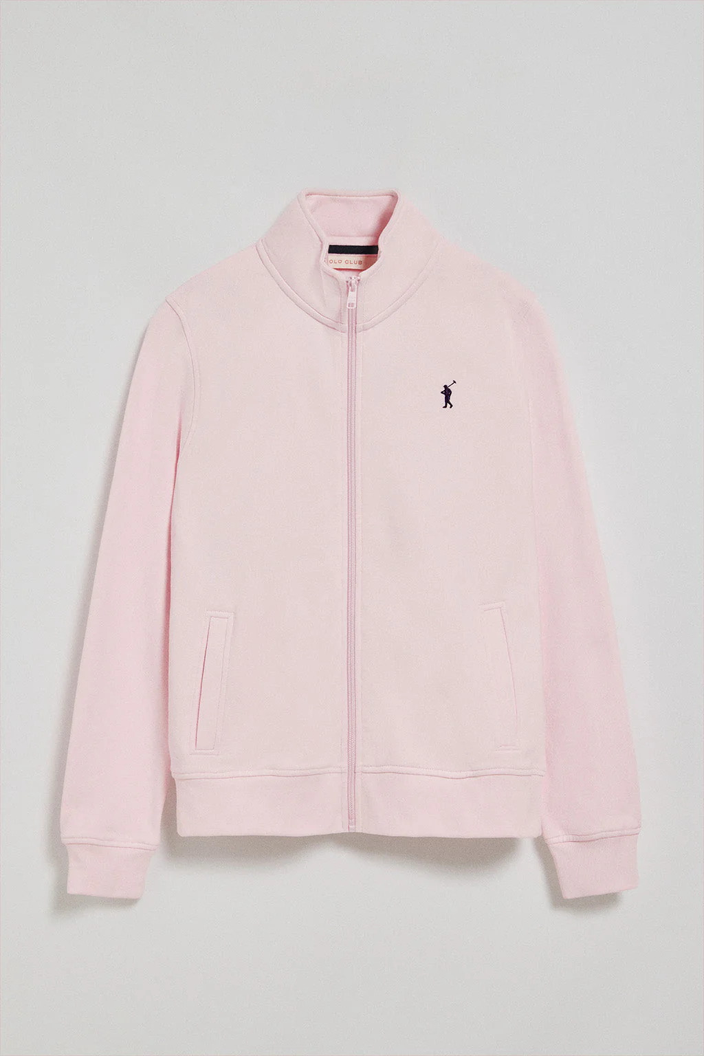 Sudadera de cremallera rosa de cuello elevado con logo Rigby Go - Image 8