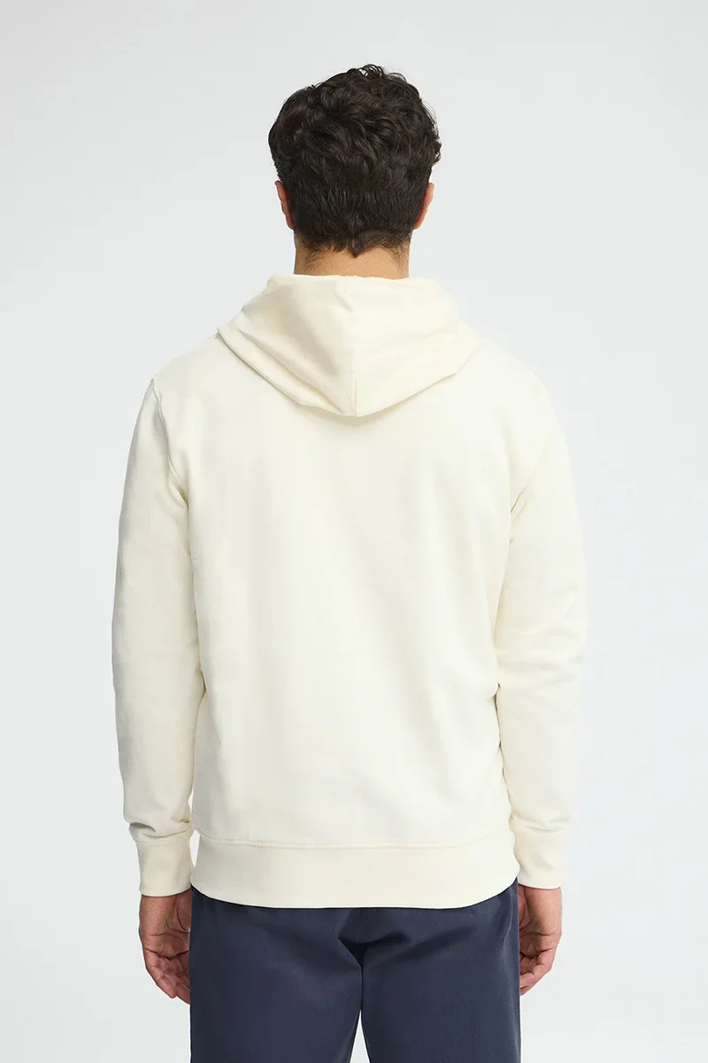Sudadera color crudo con capucha y cremallera con logo bordado Rigby Go - Image 5
