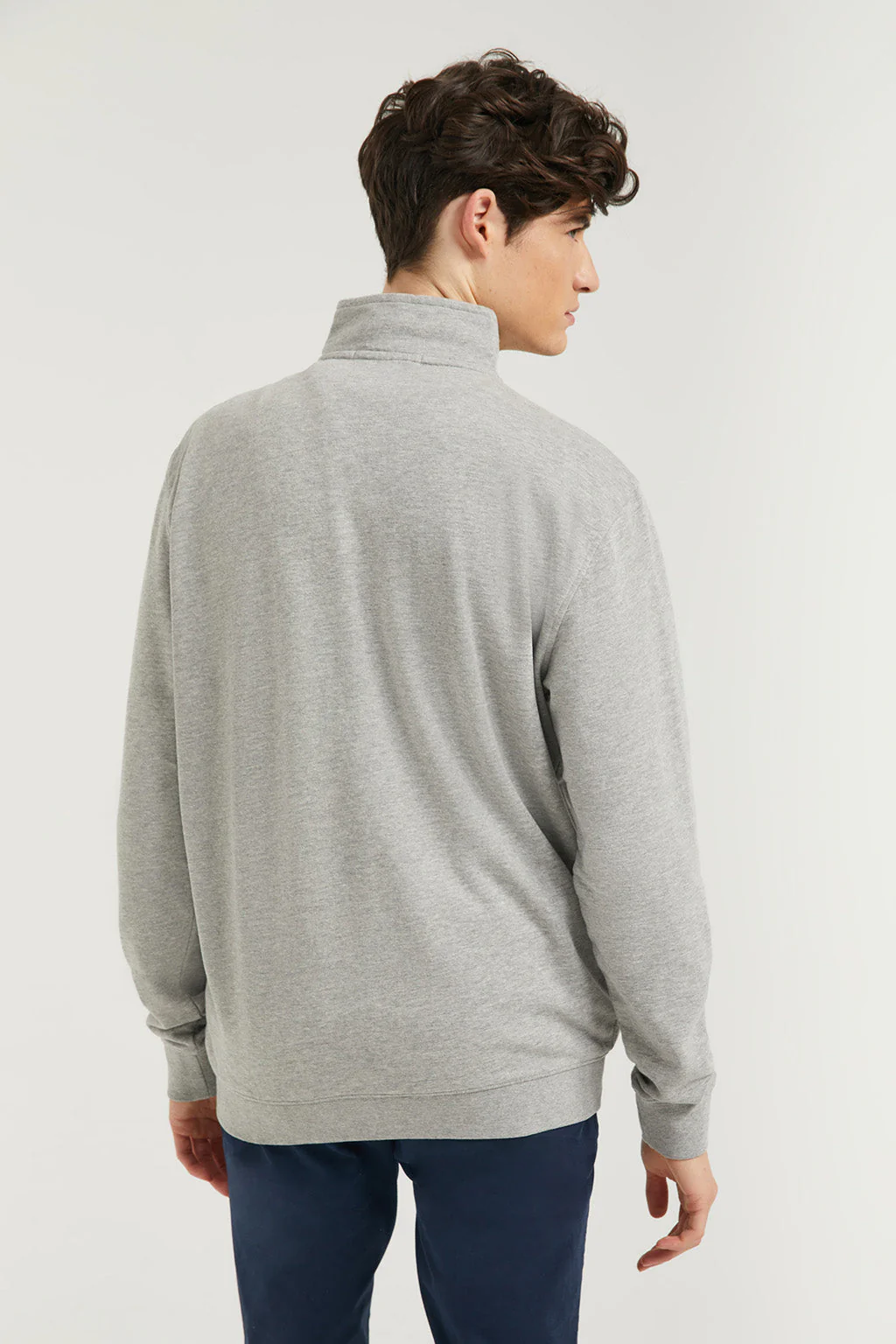 Sudadera abierta de cuello elevado gris vigoré con logo Rigby Go - Image 5