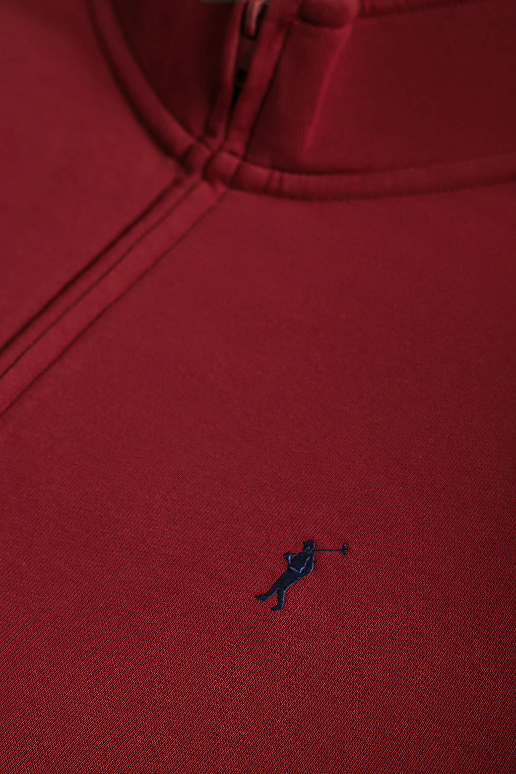 Sudadera abierta de cuello elevado granate con logo Rigby Go - Image 7