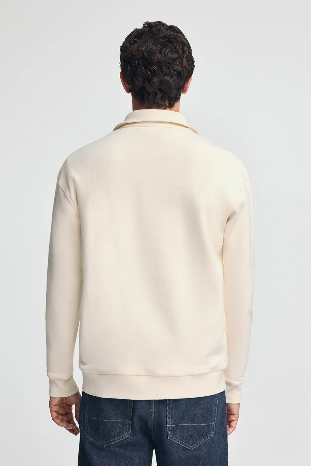 Sudadera color crudo con media cremallera y logo Established 2012 Polo Club - Image 5