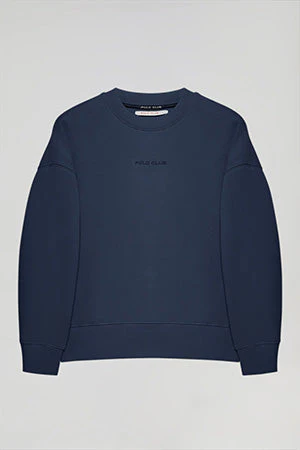 Sudadera básica navy de cuello redondo Minimal Polo Club - Image 11