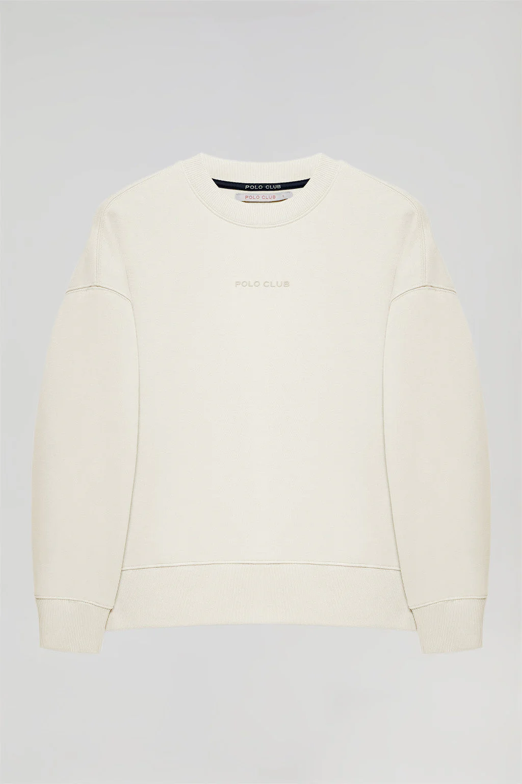 Sudadera básica beige de cuello redondo Minimal Polo Club - Image 12