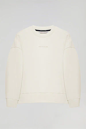 Sudadera básica beige de cuello redondo Minimal Polo Club - Image 13