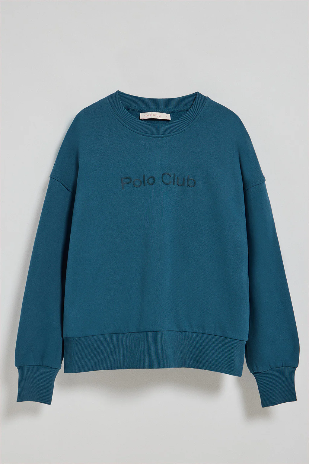 Sudadera básica de cuello redondo azul con logo frontral Polo Club engomado - Image 5