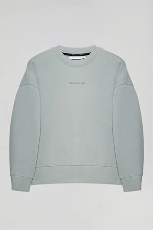Sudadera básica de cuello redondo color grisáceo Minimal Polo Club - Image 11