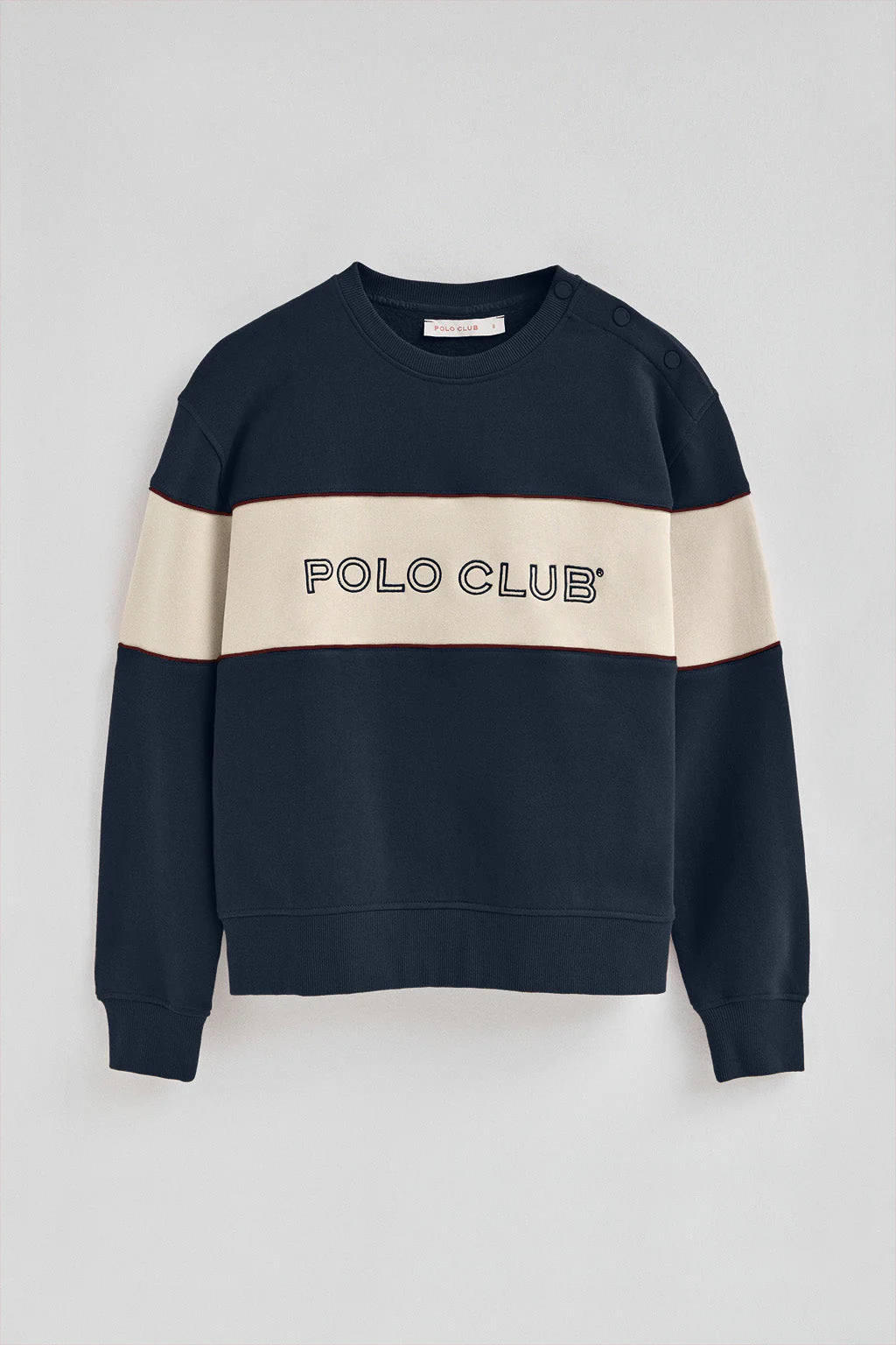 Sudadera azul marino de corte boxy y logo Polo Club - Image 2